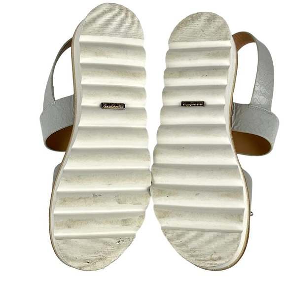 ANTHROPOLOGIE SANCHITA CRACKLE LEATHER BEADED FLORAL SLINGBACK PLATFORM SANDAL - Picture 3 of 13